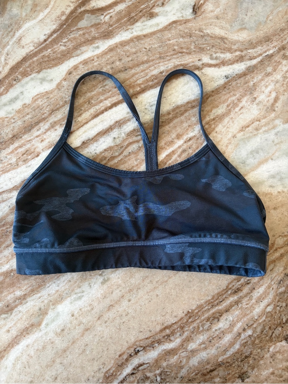 lululemon athletica Black Camo Strappy Sports Bra
